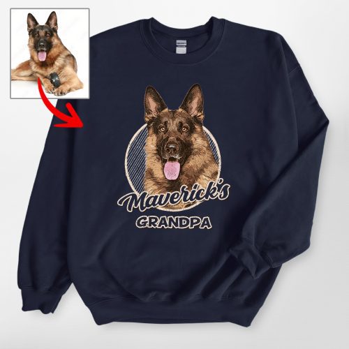 Vintage Style Custom Dog Portrait Gildan Sweatshirt Gift for Dog Lovers - Pawarts