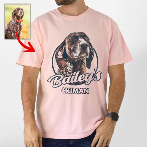 Vintage Art Custom Dog Portrait Crewneck Bella Canvas Tee Gift for Dog Dads - Pawarts