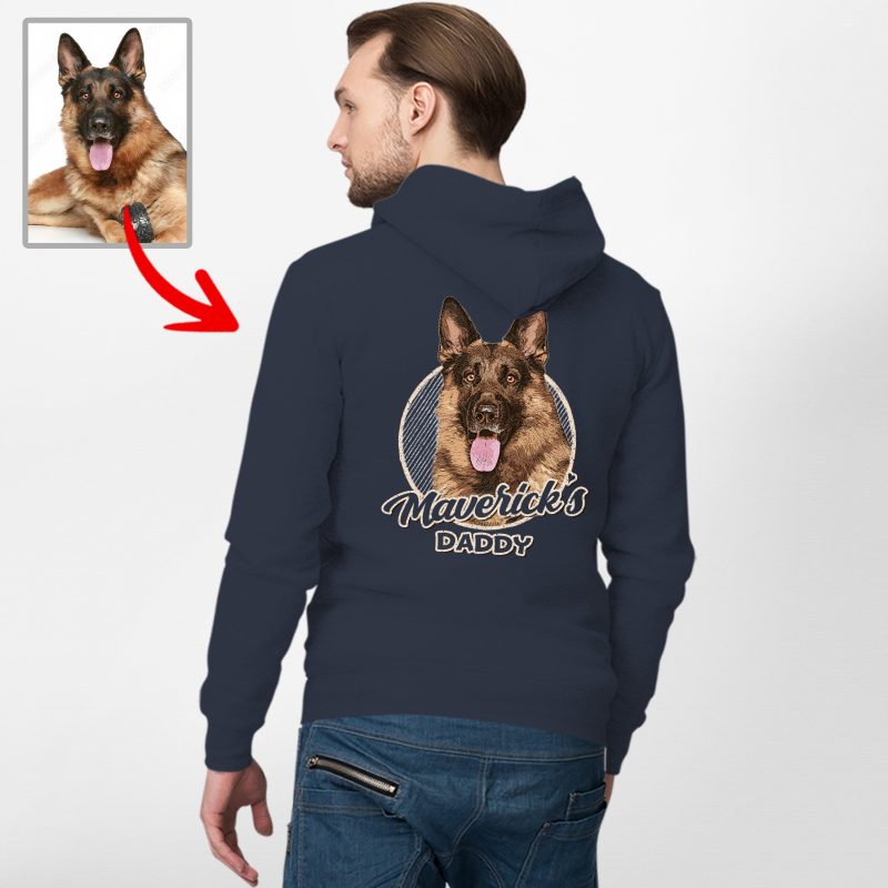 Custom Dog Painting Zip Up Hoodie - Thoughtful Gift for Dog Dads - Pawarts