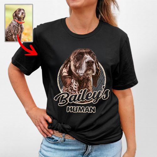 Corlor Sketch Custom Dog Portrait Gift Bella Canvas Tee for Dog Moms and Mamas - Pawarts