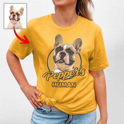 Corlor Sketch Custom Dog Portrait Gift Bella Canvas Tee for Dog Moms and Mamas - Pawarts