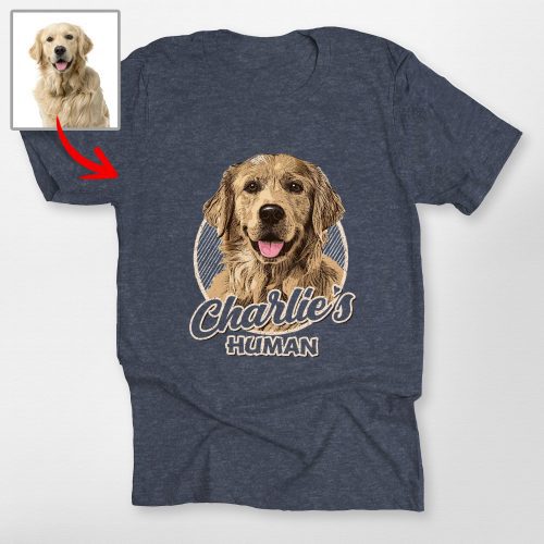 Colorful Sketch Custom Dog Photo Vintage Style Bella Canvas Shirt for Dog Lovers - Pawarts