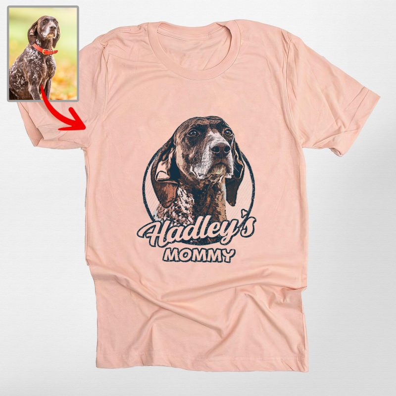 Colorful Sketch Custom Dog Photo Vintage Style Bella Canvas Shirt for Dog Lovers - Pawarts