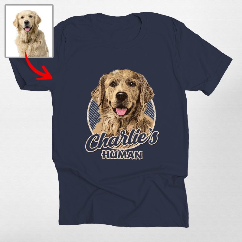 Colorful Sketch Custom Dog Photo Vintage Style Bella Canvas Shirt for Dog Lovers - Pawarts