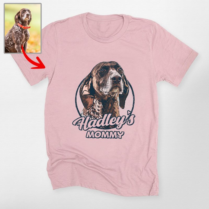 Colorful Sketch Custom Dog Photo Vintage Style Bella Canvas Shirt for Dog Lovers - Pawarts