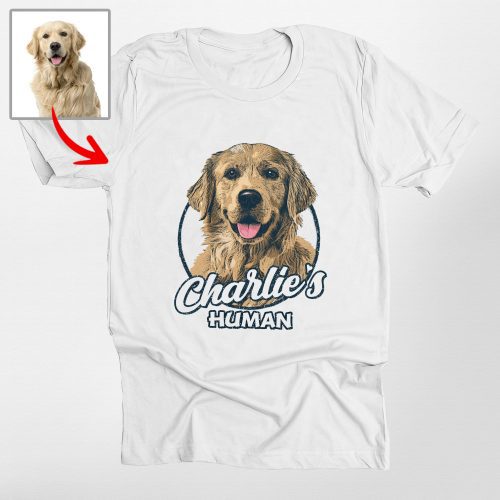 Colorful Sketch Custom Dog Photo Vintage Style Bella Canvas Shirt for Dog Lovers - Pawarts