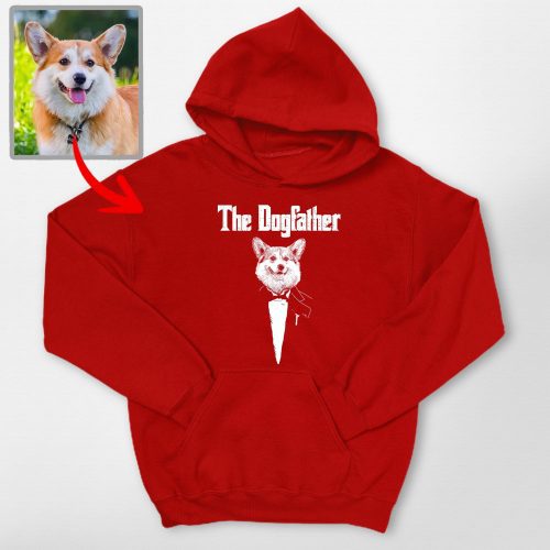 The DogFather - Personalized Dog Portrait Hoodie For Dog Dad - Pawarts