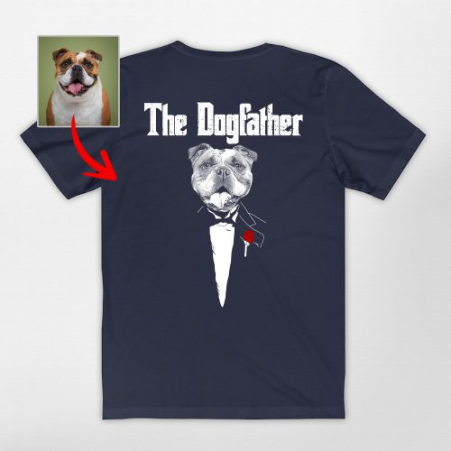 The Dog Father - Personalized Dog Portrait Backside T-shirt For Dog Dad - Pawarts