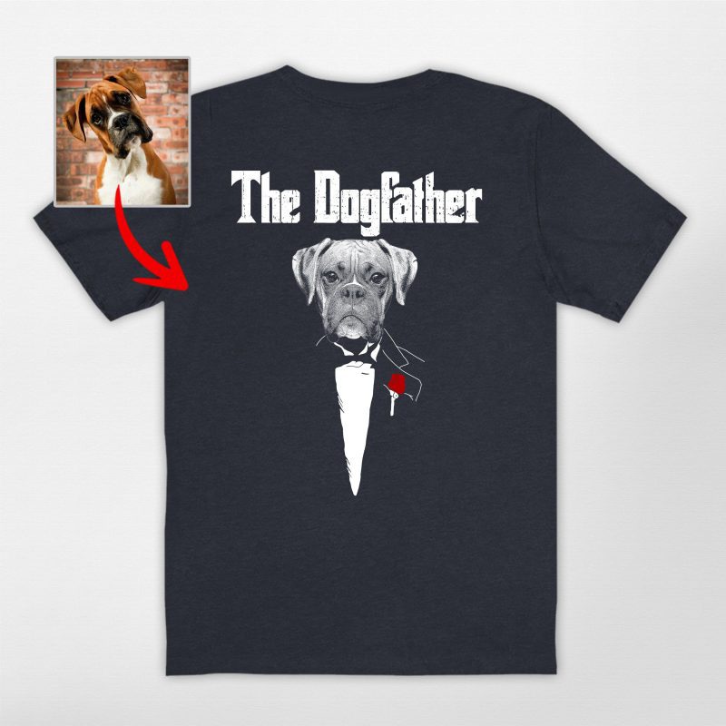 The Dog Father - Personalized Dog Portrait Backside T-shirt For Dog Dad - Pawarts