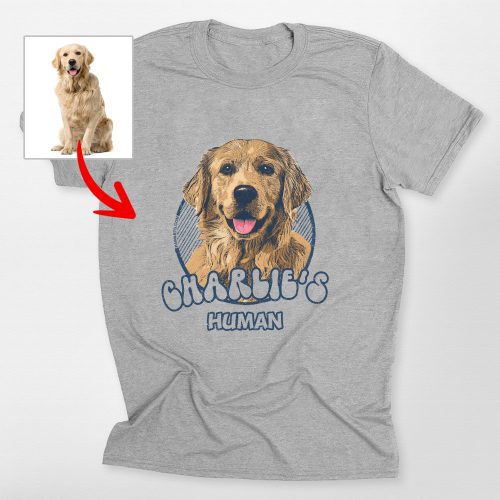 Vintage Bella Canvas T-Shirt with Custom Dog Photo for Dog Moms - Pawarts