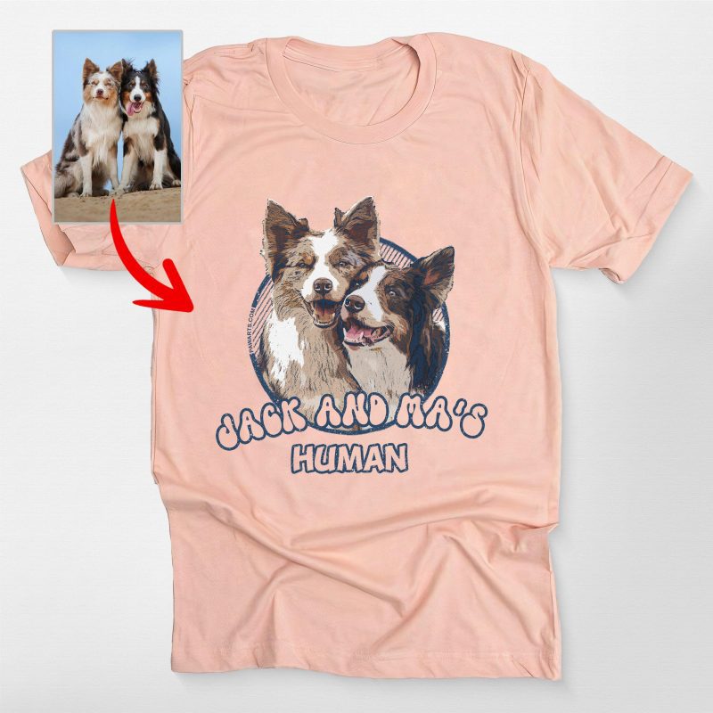 Vintage Bella Canvas T-Shirt with Custom Dog Photo for Dog Moms - Pawarts