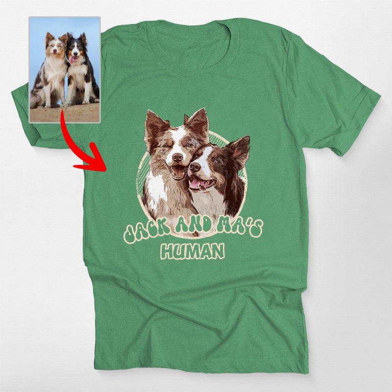 Vintage Bella Canvas T-Shirt with Custom Dog Photo for Dog Moms - Pawarts