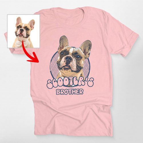 Vintage Bella Canvas T-Shirt with Custom Dog Photo for Dog Moms - Pawarts