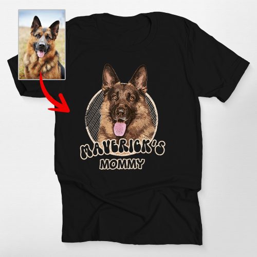 Vintage Bella Canvas T-Shirt with Custom Dog Photo for Dog Moms - Pawarts