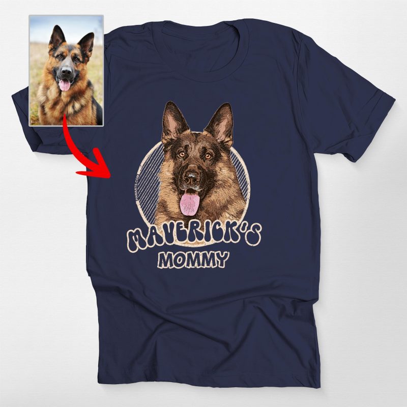 Vintage Bella Canvas T-Shirt with Custom Dog Photo for Dog Moms - Pawarts