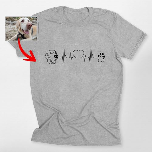 Pawarts | Customized Heartbeat Dog Unisex T-shirt For Human - Pawarts