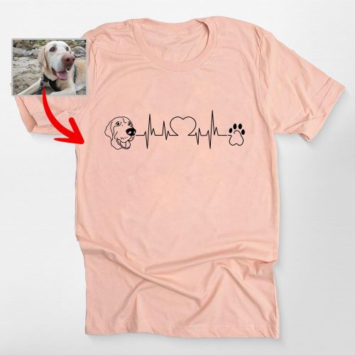 Pawarts | Customized Heartbeat Dog Unisex T-shirt For Human - Pawarts