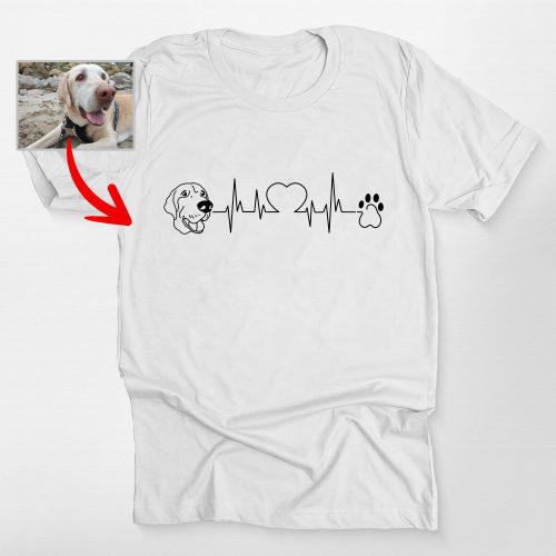 Pawarts | Customized Heartbeat Dog Unisex T-shirt For Human - Pawarts