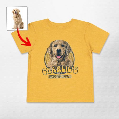 Vintage Custom Dog Toddler T-shirt - Hand-Drawn Dog Portrait, Cute Design - Pawarts