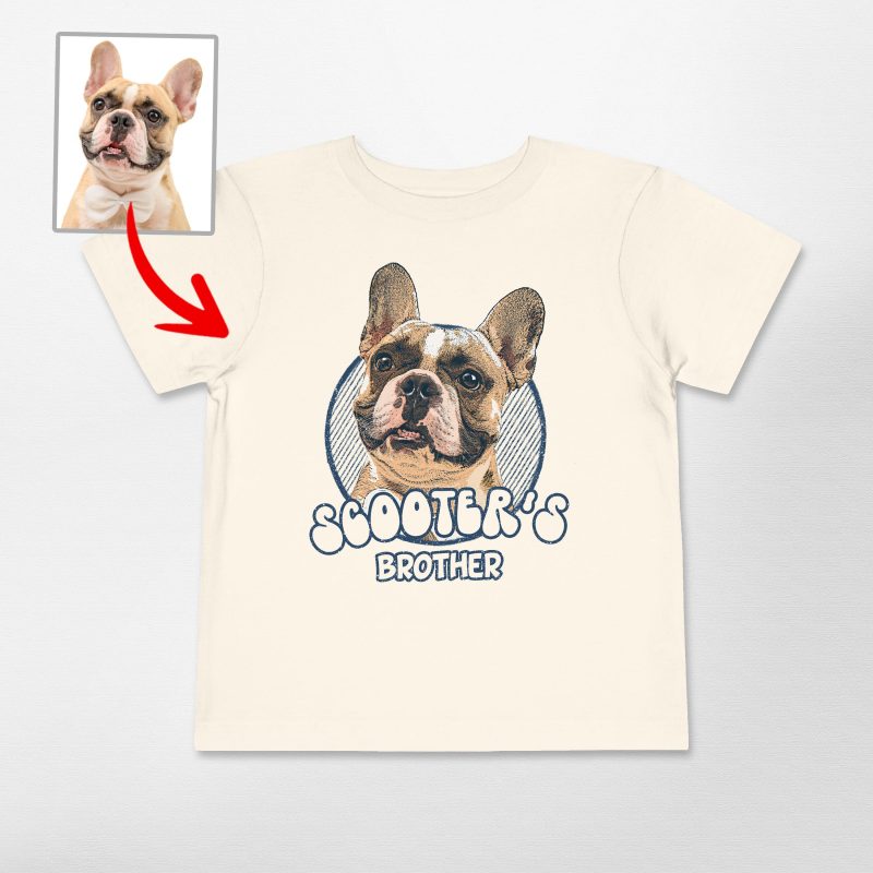 Vintage Custom Dog Toddler T-shirt - Hand-Drawn Dog Portrait, Cute Design - Pawarts