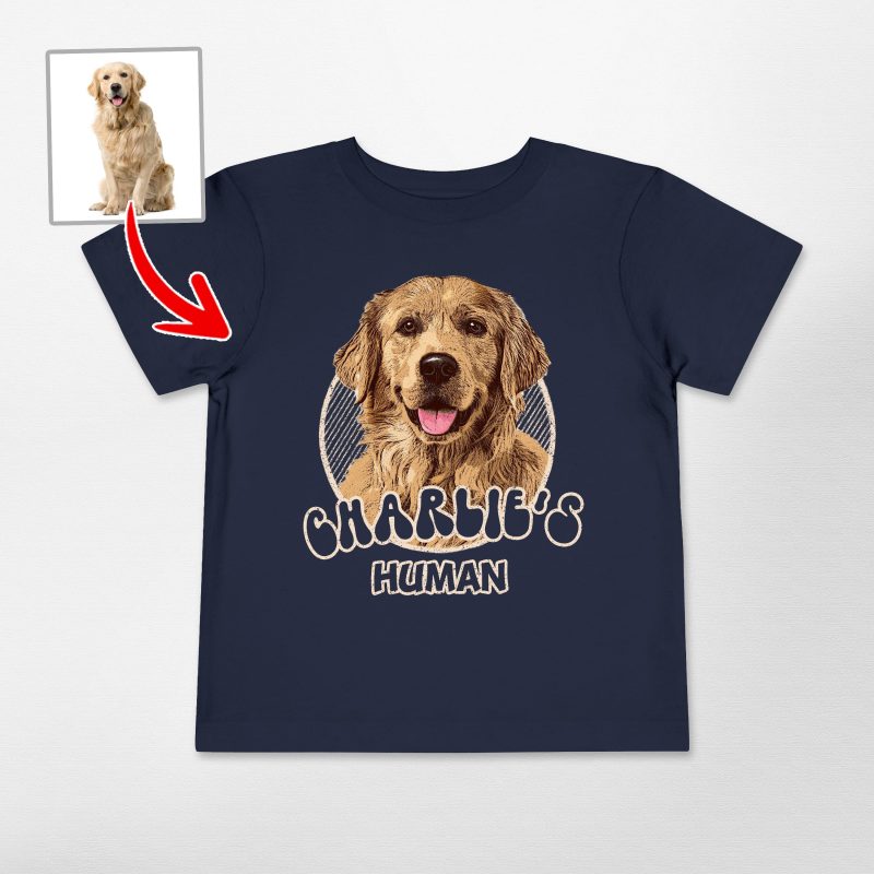 Vintage Custom Dog Toddler T-shirt - Hand-Drawn Dog Portrait, Cute Design - Pawarts