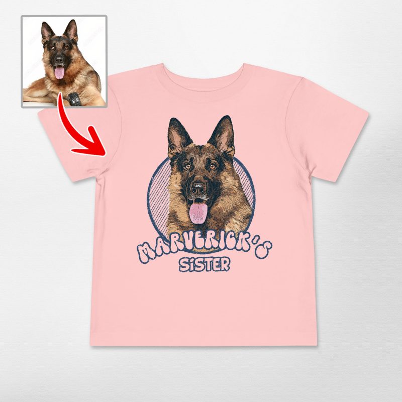 Vintage Custom Dog Toddler T-shirt - Hand-Drawn Dog Portrait, Cute Design - Pawarts