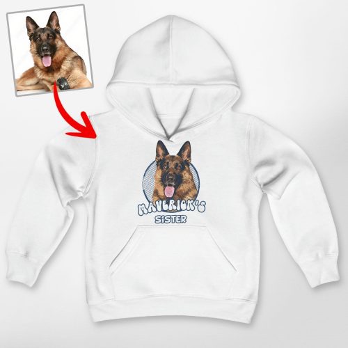 Custom Dog Kids Hoodie - Vintage Sketch Design for Little Dog Lovers - Pawarts