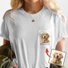 Colorful Custom Dog Photo Bella Canvas Pocket T-Shirt - Pawarts