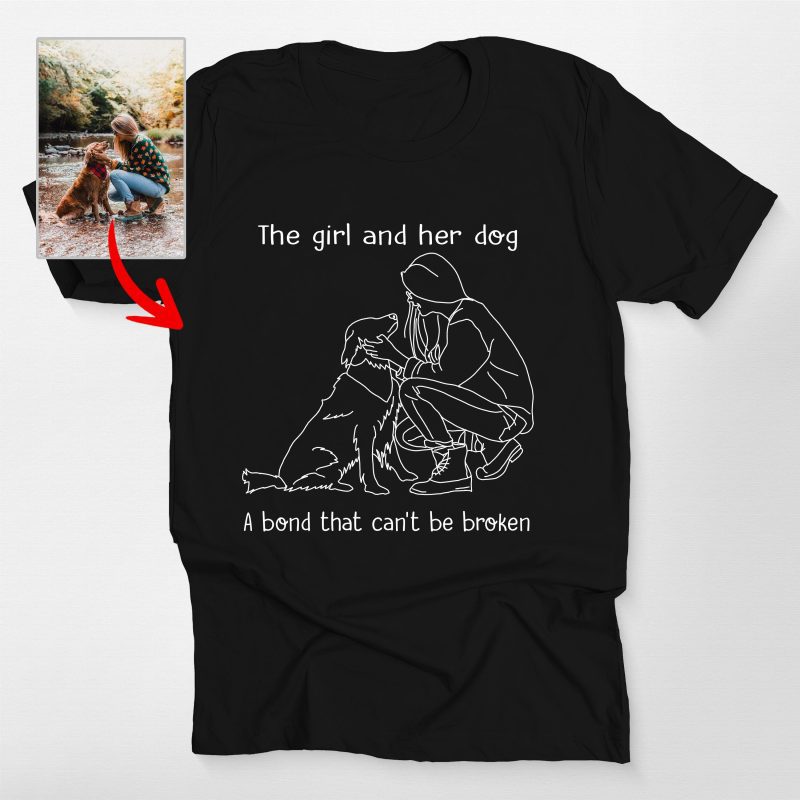 Pawarts | Custom Outline Portrait T-Shirt For Dog Lovers - Pawarts