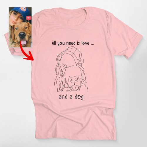 Pawarts | Custom Outline Portrait T-Shirt For Dog Lovers - Pawarts