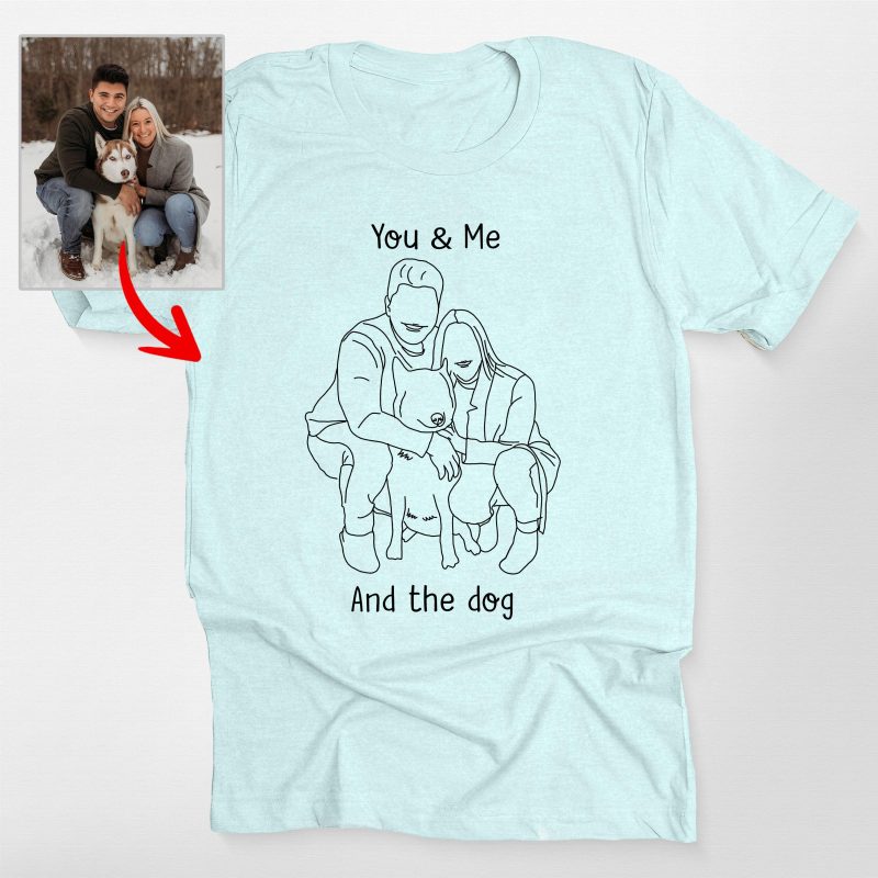 Pawarts | Custom Outline Portrait T-Shirt For Dog Lovers - Pawarts