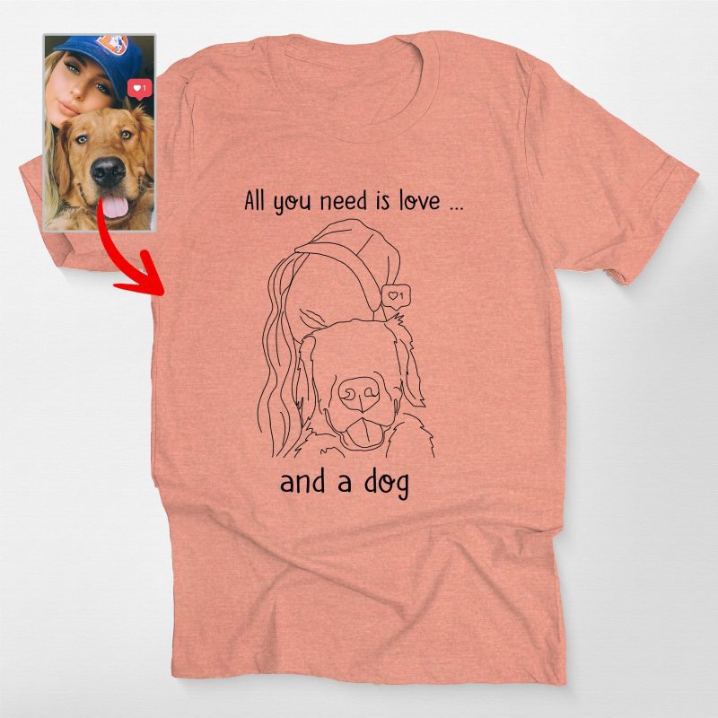 Pawarts | Custom Outline Portrait T-Shirt For Dog Lovers - Pawarts