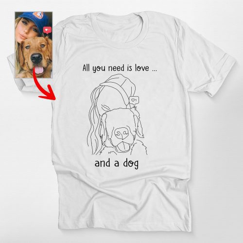 Pawarts | Custom Outline Portrait T-Shirt For Dog Lovers - Pawarts