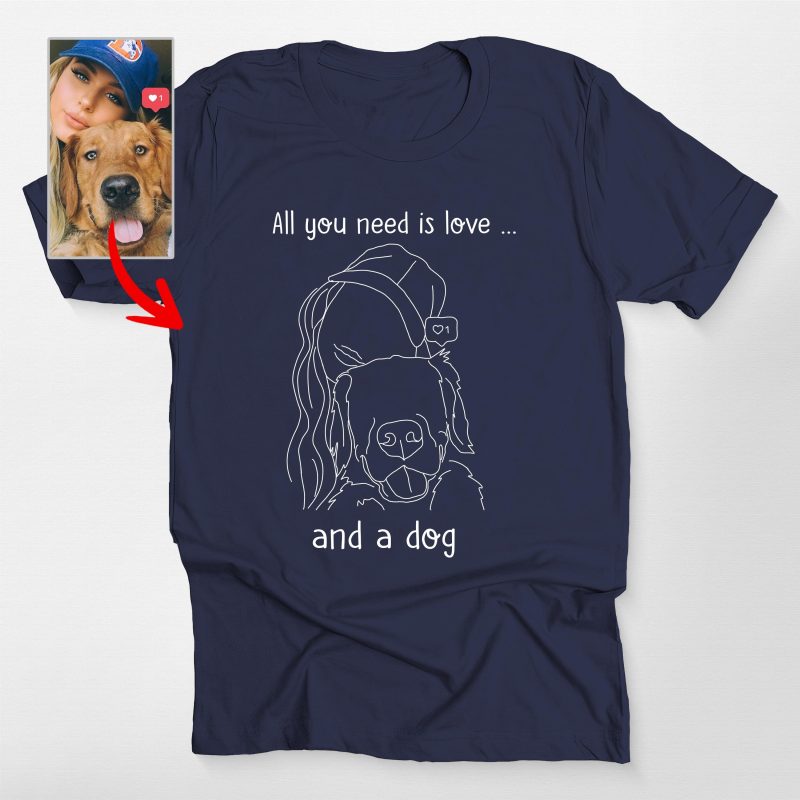 Pawarts | Custom Outline Portrait T-Shirt For Dog Lovers - Pawarts