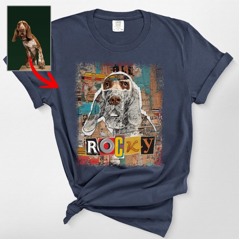 Pawarts | Customized Pop Dog Collages Style T-shirt [For Hooman] - Pawarts