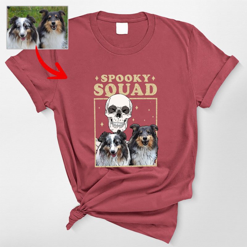 Pawarts | Spooky Customized Dog Portrait Comfort Color T-shirts [Best For Halloween] - Pawarts