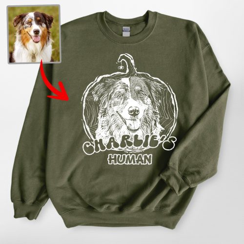 Custom Dog Face in Pumpkin Gildan Sweatshirt for Dog Lovers - Pawarts