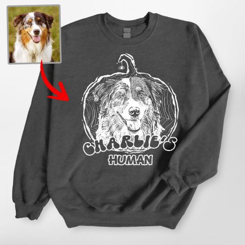 Custom Dog Face in Pumpkin Gildan Sweatshirt for Dog Lovers - Pawarts