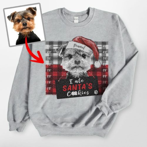 Pawarts | Cute X-mas Customized Dog Portrait Sweatshirt For Human - Pawarts