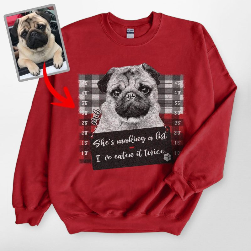 Pawarts | Cute X-mas Customized Dog Portrait Sweatshirt For Human - Pawarts