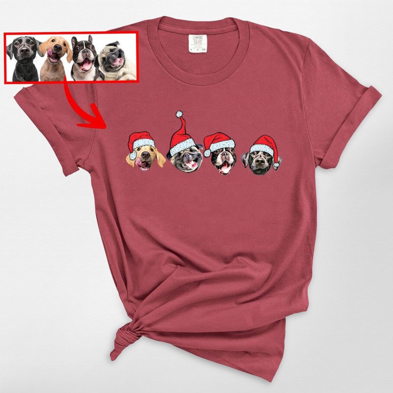 Pawarts | Cute Customized Dog Comfort Color T-shirt For Human [Lovely Xmas Gift] - Pawarts