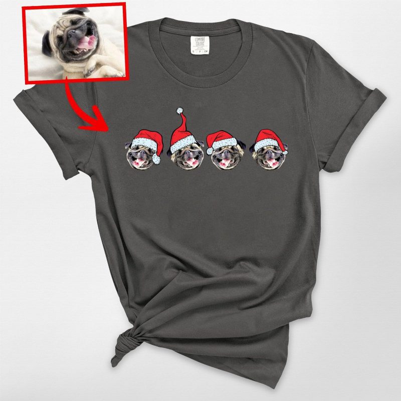 Pawarts | Cute Customized Dog Comfort Color T-shirt For Human [Lovely Xmas Gift] - Pawarts