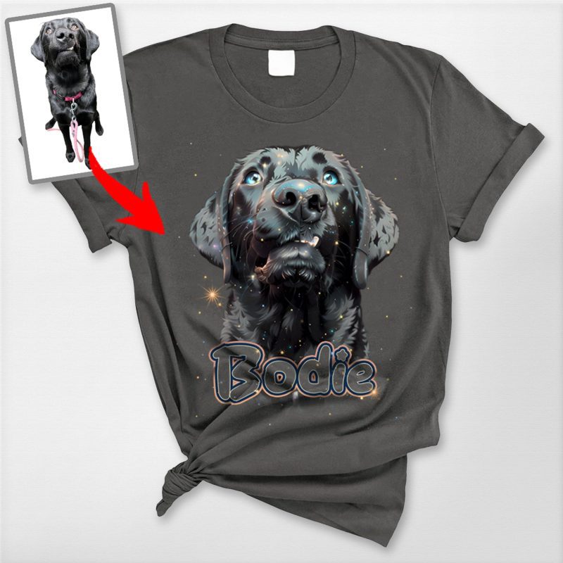 Pawarts | Galaxy Customized Pet Portrait Comfort Colors Unisex T-shirt [For Humans] - Pawarts