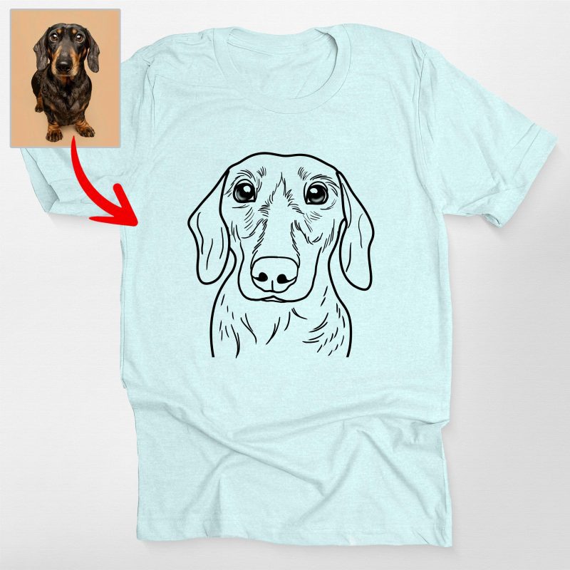 Pawarts | Cute Custom Outline Dog Portrait T-Shirt [For Dog Human] - Pawarts