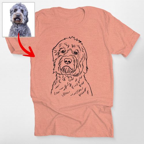 Pawarts | Cute Custom Outline Dog Portrait T-Shirt [For Dog Human] - Pawarts