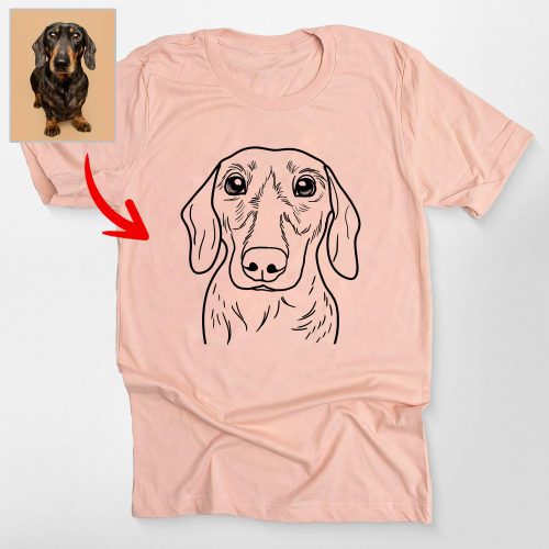 Pawarts | Cute Custom Outline Dog Portrait T-Shirt [For Dog Human] - Pawarts