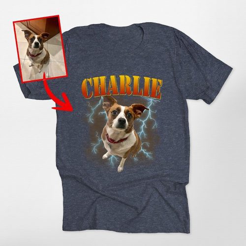 Pawarts | Retro Customized Dog Portrait Unisex T-shirt [For Humans] - Pawarts