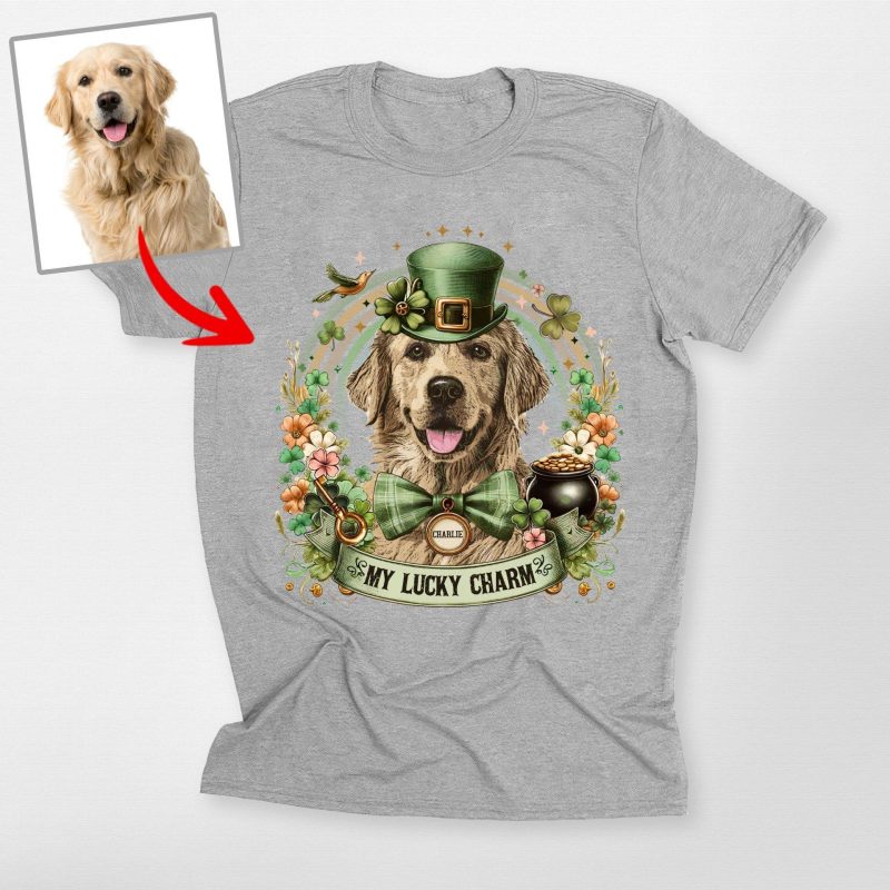 Pawarts | Awesome Custom Dog Portrait Unisex T-shirt [For St Patrick's Day] - Pawarts