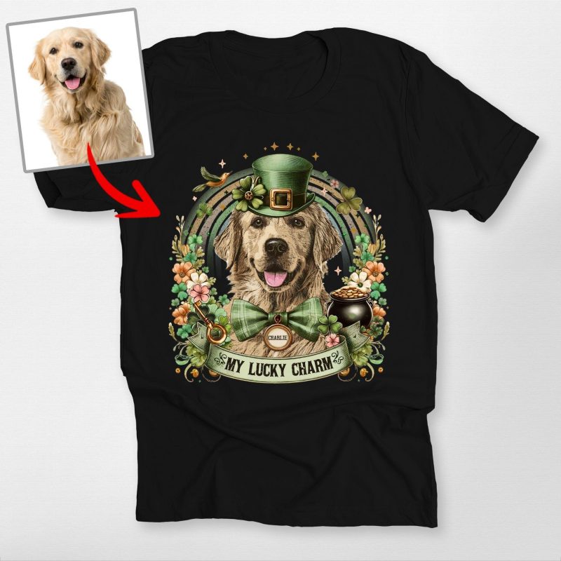 Pawarts | Awesome Custom Dog Portrait Unisex T-shirt [For St Patrick's Day] - Pawarts