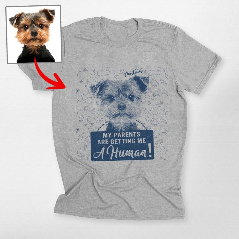 Funny Custom Dog Unisex T-Shirt - 'My Parents Are Getting Me a Human', Gift for Dog Lovers - Pawarts